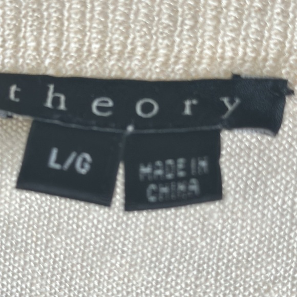 Theory cream beige linen slik top size large - Picture 3 of 6